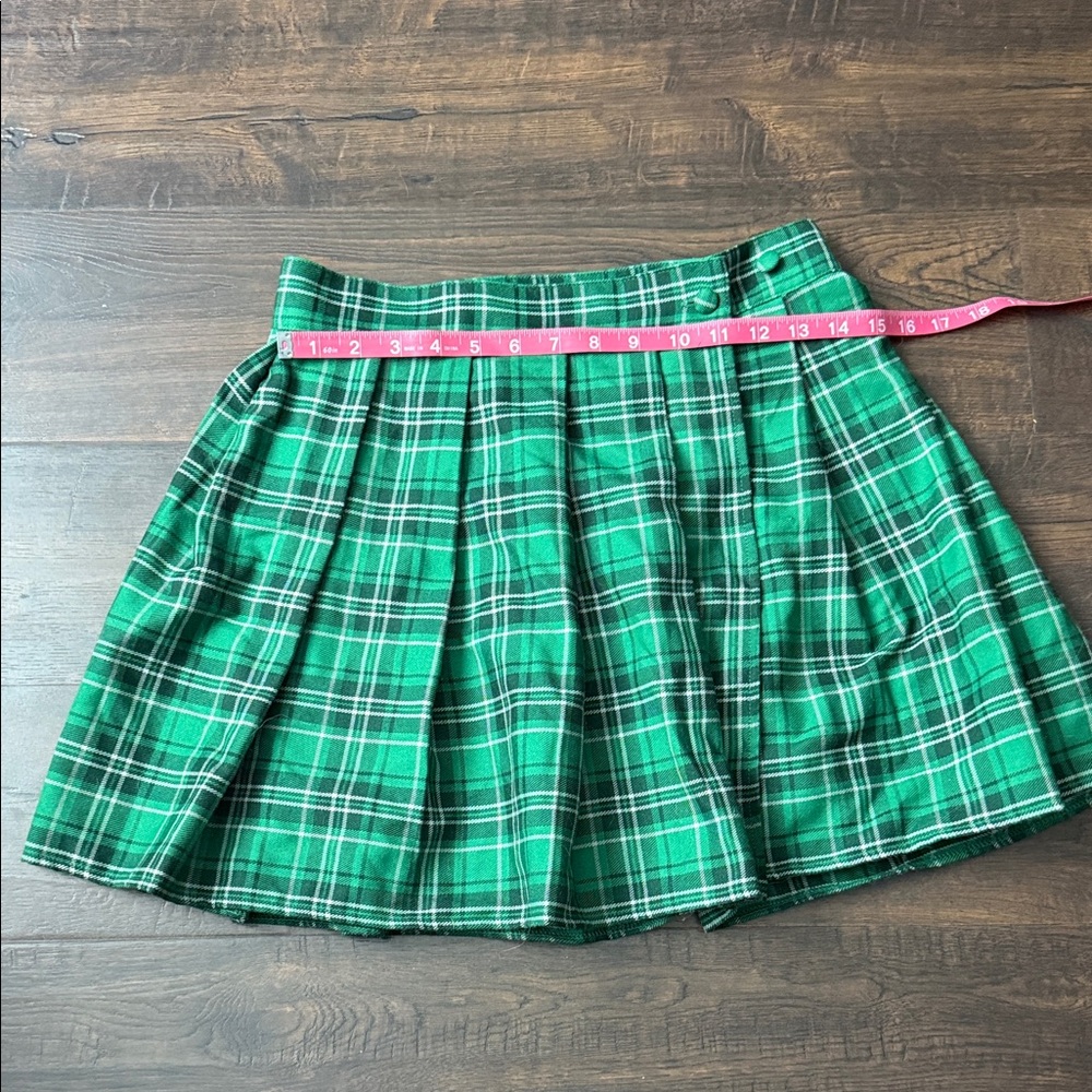 Warner Bros. Green Plaid Mini Skirt #B24